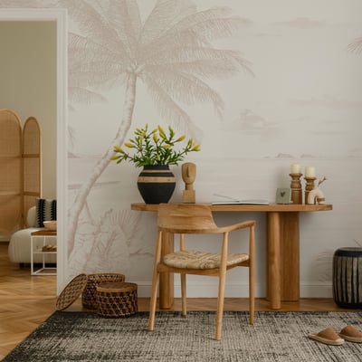 Papier peint panoramique Echappée Tropicale, Vert 225 x 250cm ACTE DECO