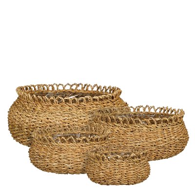 Ensemble de paniers à plantes en jonc de mer tressé GOURDON MICA DECORATIONS
