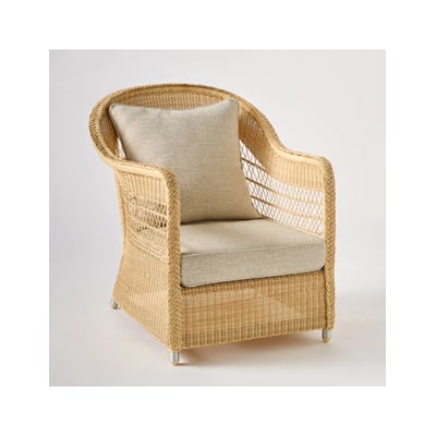 Fauteuil en résine BIARRITZ NATUREL chenille gris KOK