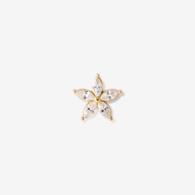 Piercing helix/tragus fleur avec strass de zirconium en acier chirurgical BALABOOSTE