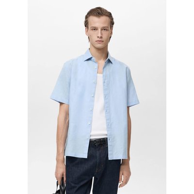 Chemise lin manches courtes MANGO MAN