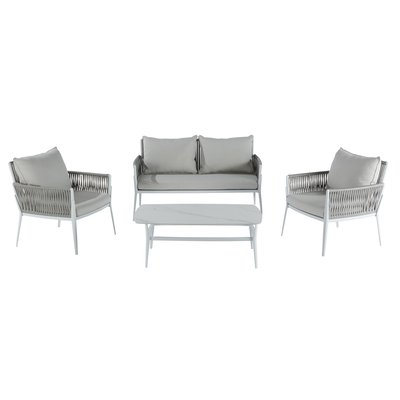 Salon bas de jardin en aluminium 4 personnes, HYDRA NATERIAL