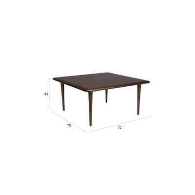 Table basse design carré en bois, L.70 , ELROY DUTCHBONE