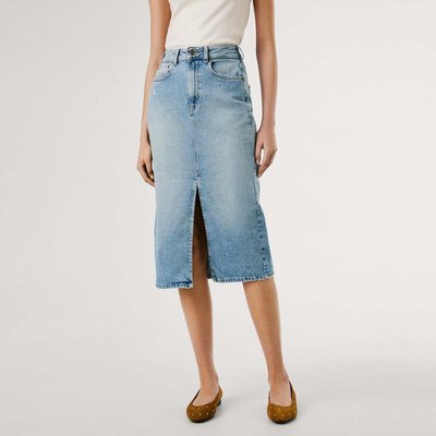 Jupe Midi Coupe Slim En Denim PEPE JEANS