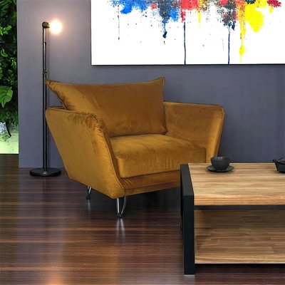 Fauteuil en velours bleu pétrole EPIKA PIER IMPORT