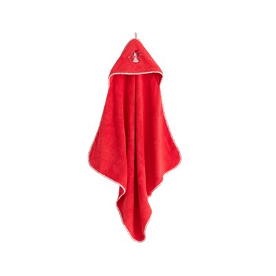 Cape de bain Rouge Tendre MESREVES CARRE BLANC