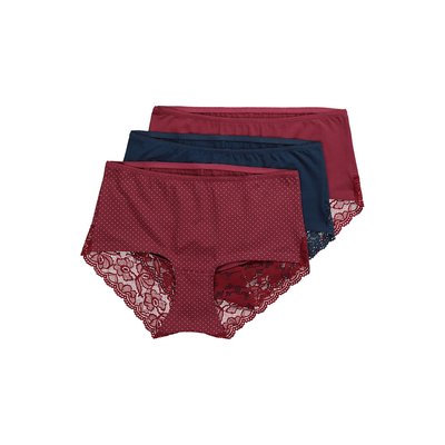 Hipsters en lot de 3, empiècement en dentelle ULLA POPKEN