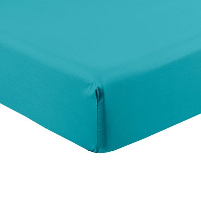 Drap housse percale de coton NEO CARRE BLANC