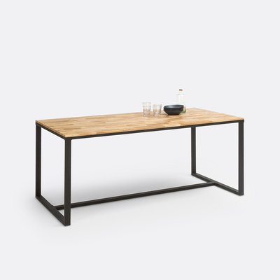Hiba Oak & Steel Dining Table (Seats 8). LA REDOUTE INTERIEURS