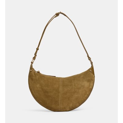 Sac à main demi lune rosanne en cuir et suède GALERIES LAFAYETTE