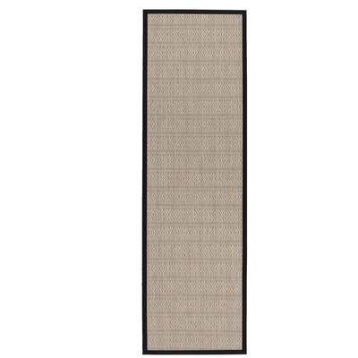 Tapis de couloir motif tribal noir 60x200cm WADIGA