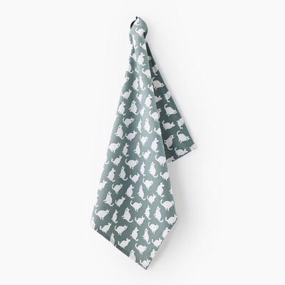Torchon print gros chat, 50x70cm, coton MONOPRIX
