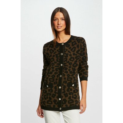 Gilet mi-long imprimé léopard MORGAN