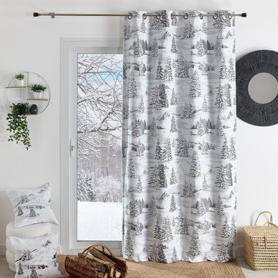 Rideau montagne sapins enneigés HOME MAISON
