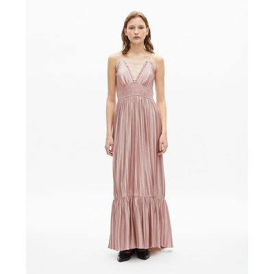 Robe longue évasée à fines bretelles, col V THE KOOPLES