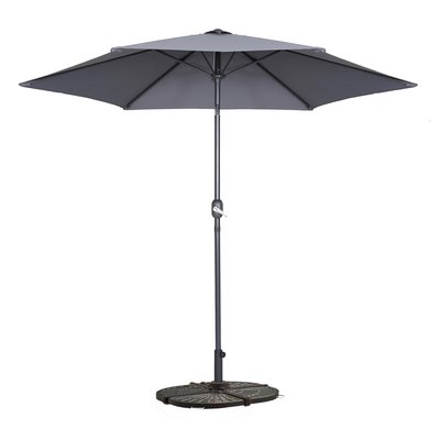 Parasol droit inclinable 3m et 4 dalles lestées, MATERA OVIALA