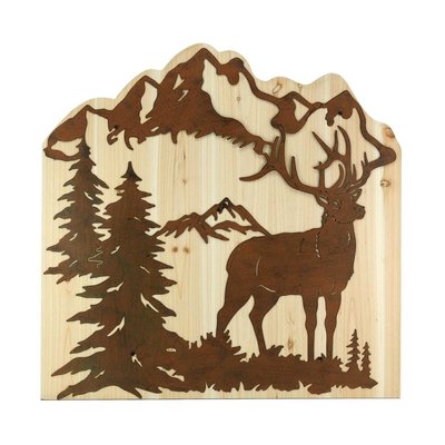 Décoration murale en bois et métal Cerf AUBRY GASPARD