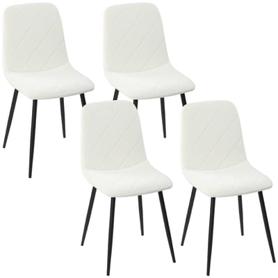 Chaise de salle à manger Polyester Crème HOMCOM