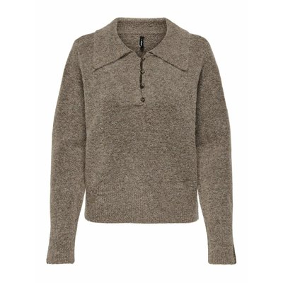 Pull maille mousseuse, col polo ONLY