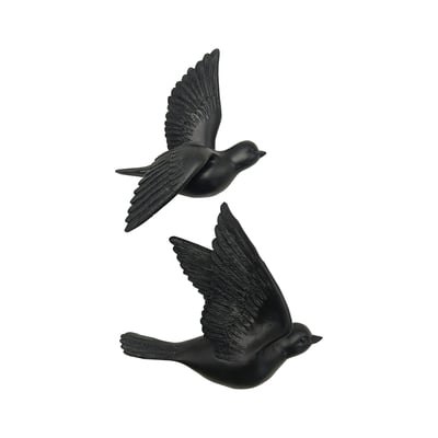 Lot de 2 déco murales oiseaux 12,5x15cm EMDE