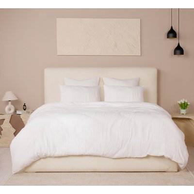 Parure unie avec housse de couette et taie(s) en gaze de coton lavé, Ava C DESIGN HOME TEXTILE