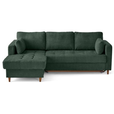 Canapé d'Angle Convertible en Velours texturé 4 places - ANNA LISA DESIGN