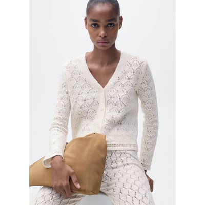 Cardigan maille détails ajourés MANGO