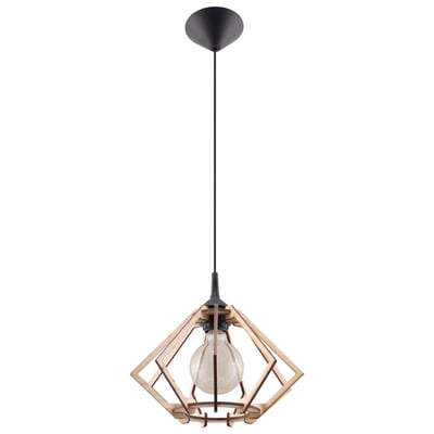 Suspension Bois Bois Naturel E27 1 Pompelmo EDEN