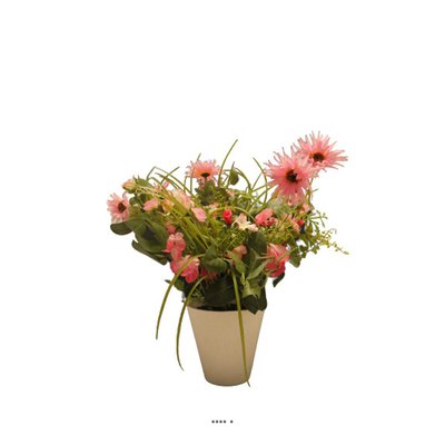 Bouquet de fleurs artificielles en pot H 38 ARTIFICIELLES