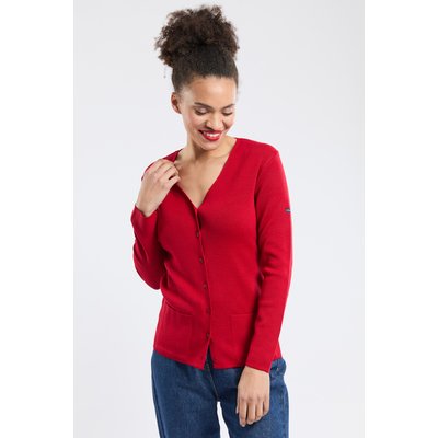 Cardigan uni à col V à boutons ARMOR-LUX