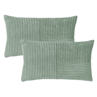 Housses de coussin velours cotelé SHARA PATCH-Lot de 2 MAGMA HEIMTEX