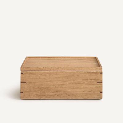 Caja de almacenaje rectangular de roble macizo natural, HIBASHI AM.PM