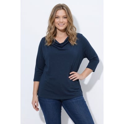 T-shirt col bénitier, manches 3/4, coton bio ULLA POPKEN