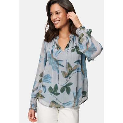 Blouse en mousseline de soie avec impression de feuilles ZERO