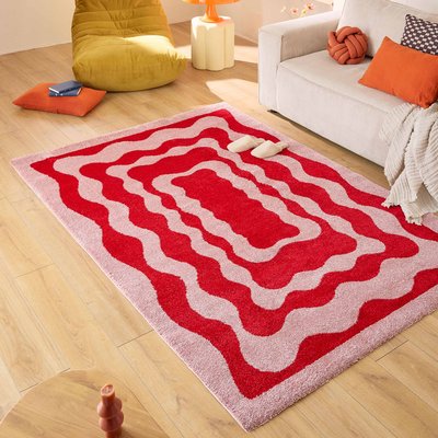 Tapis Moderne Rouge – 160x230 Cm – Poil Ras, Doux – Pour Salon Ou Chambre