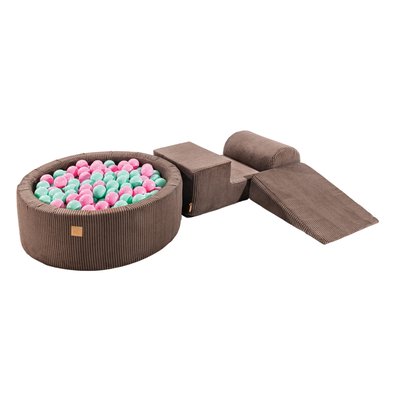 Aire De Jeux en Mousse avec Piscine à Balles, VELOURS COTELE MEOW BABY