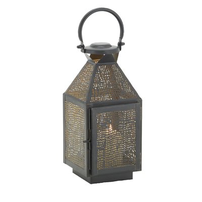 Lanterne carrée en métal noir et doré Petit modèle AUBRY GASPARD