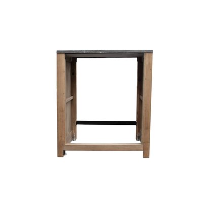 Meuble bas de cuisine en bois recyclé et pierre bleue CHAMPÊTRE MADE IN MEUBLES 