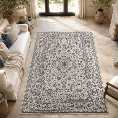 Tapis d'orient, motif oriental noué main en laine, KASHAN 2 UN AMOUR DE TAPIS