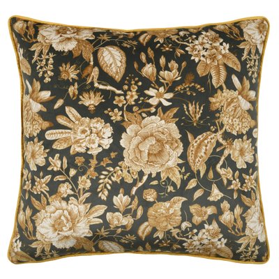 Coussin velours à motif floral LOVELY CASA