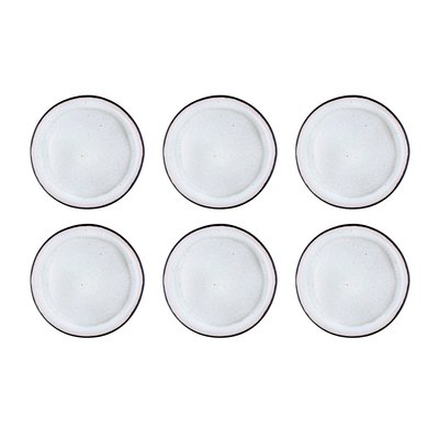 Lot de 6 assiettes plates en grès, IRIS BJORN