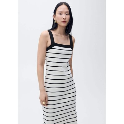 Robe midi rayures MANGO