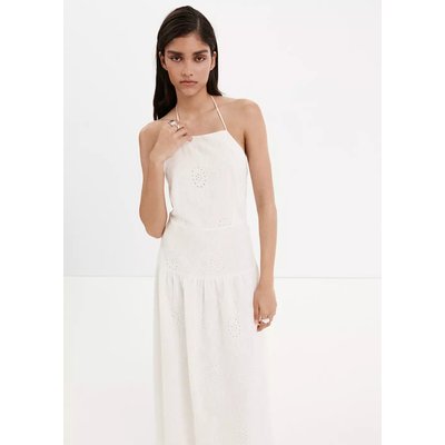 Robe halter avec broderies ajourées MANGO