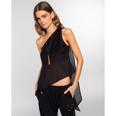Top asymétrique avec foulard au niveau du décolleté THE-ARE