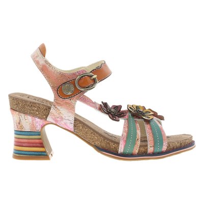 Sandales FEMME Laura Vita en cuir multicolores et à boucle à ardillon et bande auto-agrippante LAURA VITA