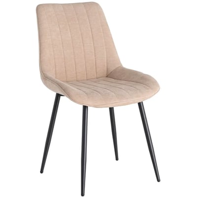 Chaise tissu beige et métal noir 50x60x85cm WADIGA