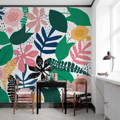 Papier peint pour enfant avec motifs de feuilles - 85x260 cm (l x h) LA TOUCHE ORIGINALE