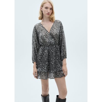 Robe volants en imprimé animal MANGO
