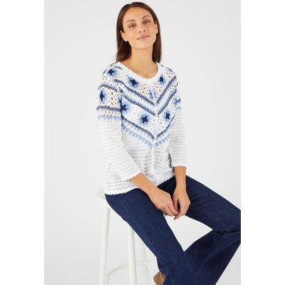 Pull maille crochet colorée DAMART