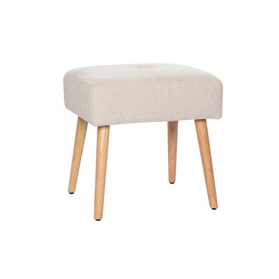 Tabouret bas design pieds bois clair massif H46 cm GUESTA MILIBOO